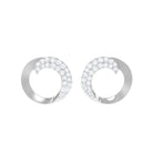 Classic Natural Diamond Open Circle Stud Earrings Diamond - ( HI-SI ) - Color and Clarity - Rosec Jewels