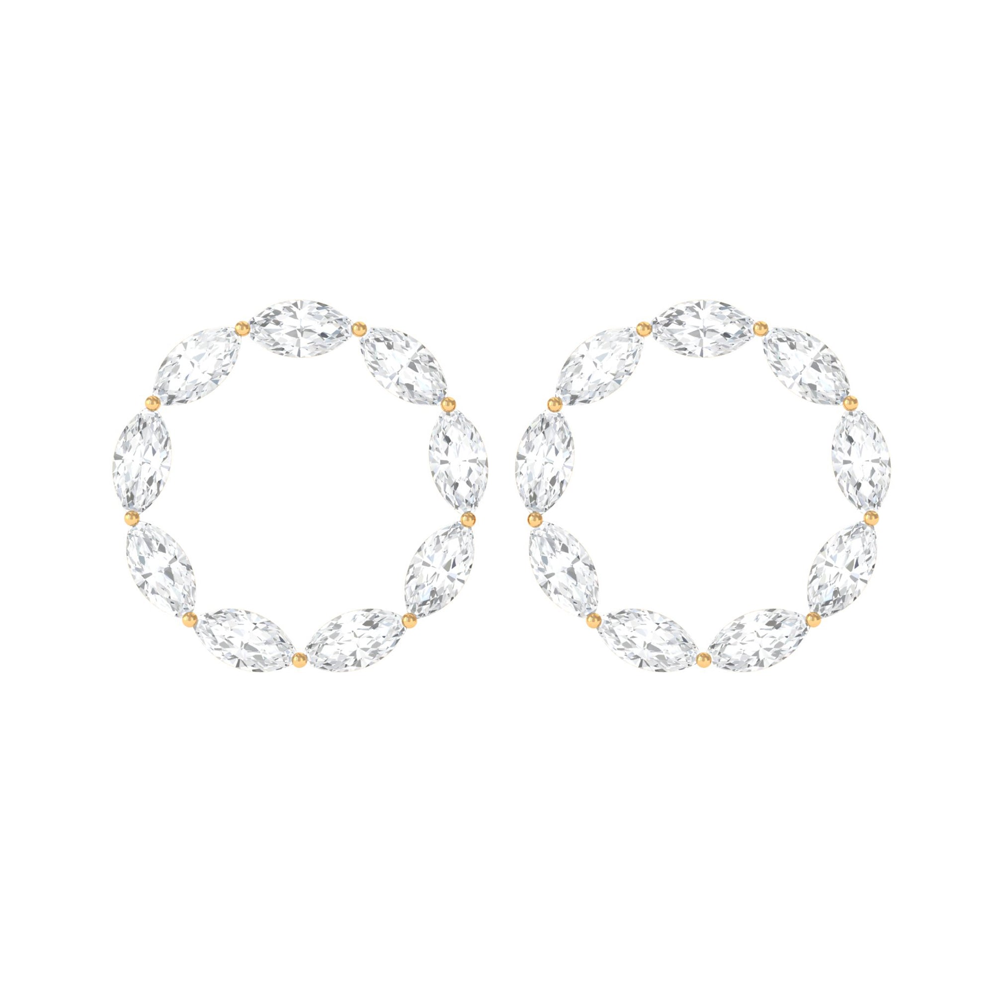 Marquise Cut Diamond Eternity Stud Earrings Diamond - ( HI-SI ) - Color and Clarity - Rosec Jewels