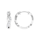 Real Diamond Braided Hinged Hoop Earrings Diamond - ( HI-SI ) - Color and Clarity - Rosec Jewels