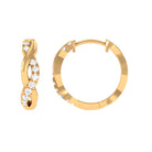 Real Diamond Braided Hinged Hoop Earrings Diamond - ( HI-SI ) - Color and Clarity - Rosec Jewels