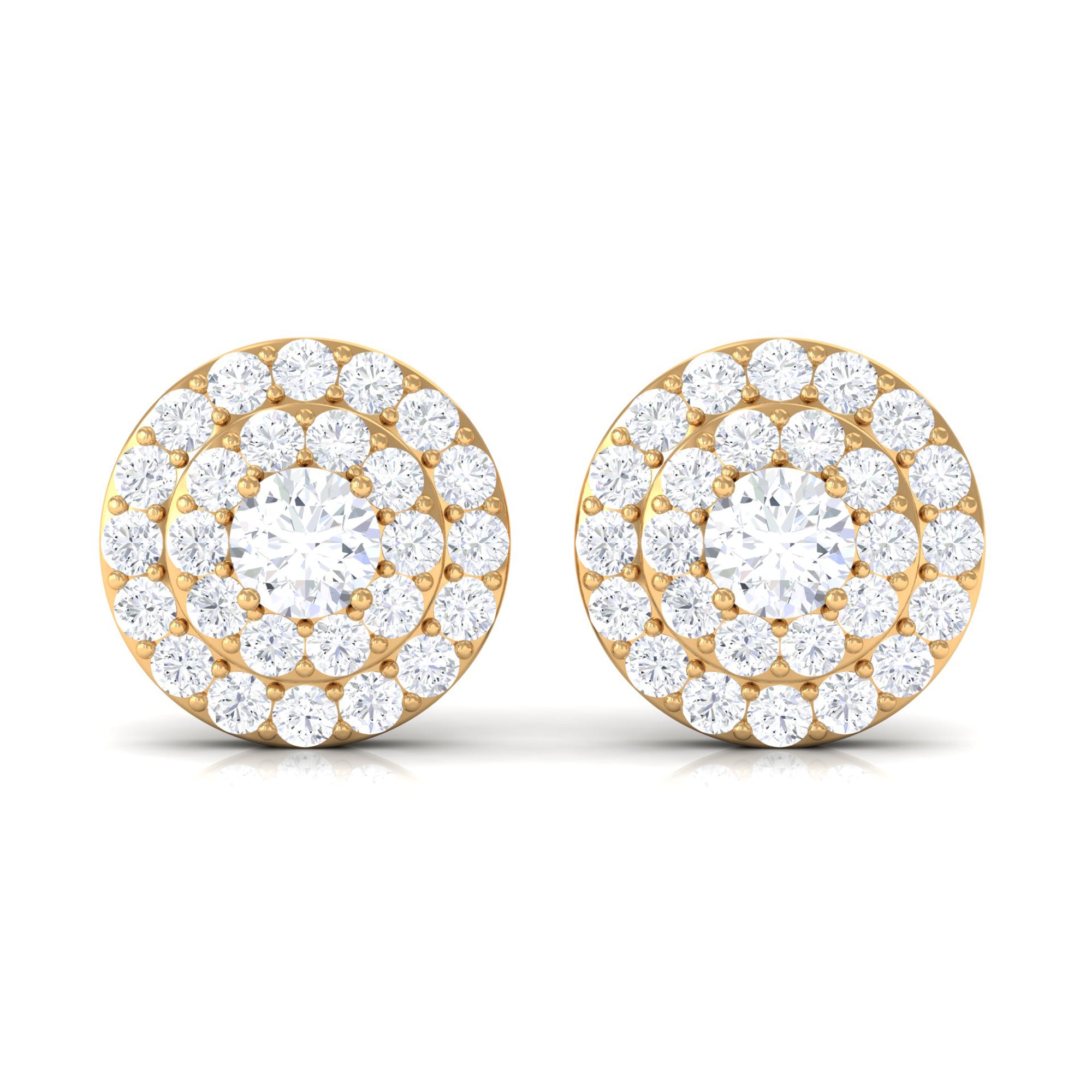 Classic Round Diamond Stud Earrings Diamond - ( HI-SI ) - Color and Clarity - Rosec Jewels