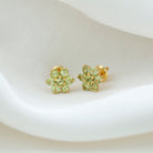 1.50 CT Peridot Floral Cluster Stud Earrings Peridot - ( AAA ) - Quality - Rosec Jewels