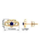 Lab-Created Blue Sapphire Infinity Heart Stud Earrings Lab Created Blue Sapphire - ( AAAA ) - Quality - Rosec Jewels