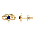 Lab-Created Blue Sapphire Infinity Heart Stud Earrings Lab Created Blue Sapphire - ( AAAA ) - Quality - Rosec Jewels