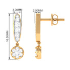 1/2 CT Diamond and Minimal Bar Drop Earrings Diamond - ( HI-SI ) - Color and Clarity - Rosec Jewels