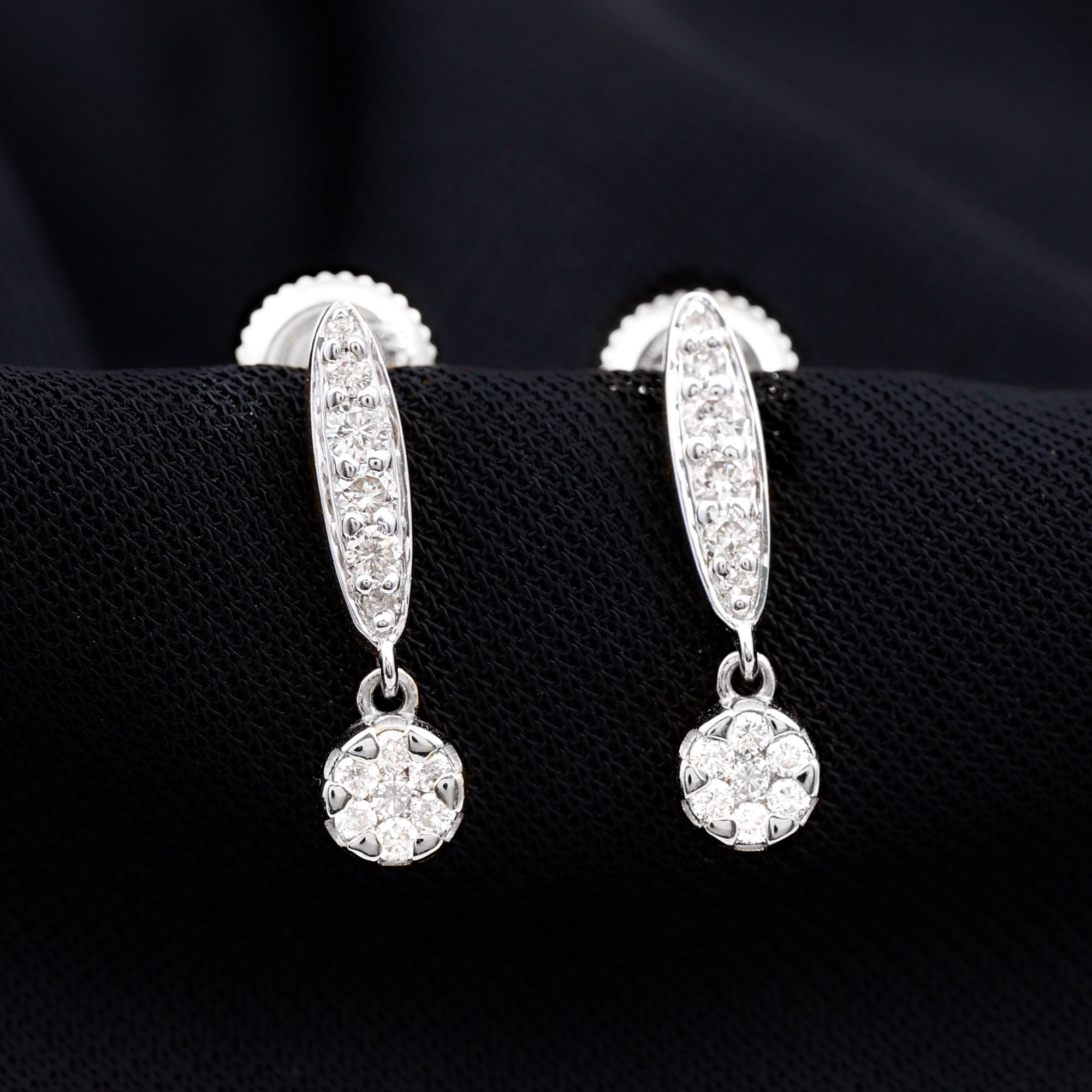 1/2 CT Diamond and Minimal Bar Drop Earrings Diamond - ( HI-SI ) - Color and Clarity - Rosec Jewels