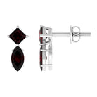 1 CT Garnet Simple Stud Earrings Garnet - ( AAA ) - Quality - Rosec Jewels