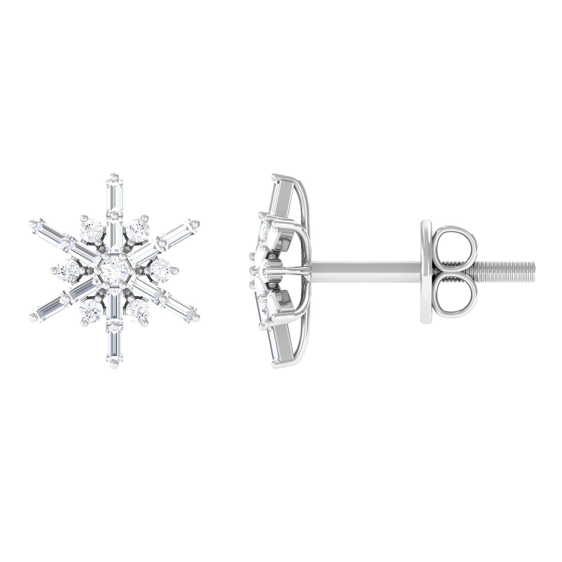 0.25 CT Minimal Diamond Cluster Stud Earrings Diamond - ( HI-SI ) - Color and Clarity - Rosec Jewels