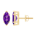 8X4 MM Marquise Cut Amethyst Solitaire Stud Earring Amethyst - ( AAA ) - Quality - Rosec Jewels