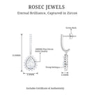 4 CT Certified Zircon Teardrop Bridal Hoop Drop Earrings Zircon - ( AAAA ) - Quality - Rosec Jewels