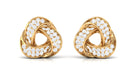 Rosec Jewels-Natural Diamond Knot Stud Earrings with Screw Back