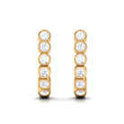 1/2 CT Bezel Set Diamond Half Eternity Hoop Earrings Diamond - ( HI-SI ) - Color and Clarity - Rosec Jewels