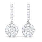 3/4 CT Real Diamond Dangle Earrings in Gold Diamond - ( HI-SI ) - Color and Clarity - Rosec Jewels