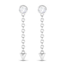 Rosec Jewels-Natural Diamond Long Chain Dangle Earrings