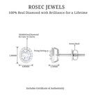 0.50 CT Oval Shape Diamond Halo Stud Earrings Diamond - ( HI-SI ) - Color and Clarity - Rosec Jewels