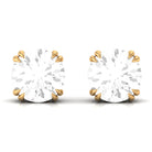 White Topaz Solitaire Stud Earrings White Topaz - ( AAA ) - Quality - Rosec Jewels