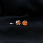 6 MM Fire Opal Solitaire Crown Stud Earrings Fire Opal - ( AAA ) - Quality - Rosec Jewels