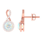 1.75 CT Classic Ethiopian Opal and Diamond Infinity Stud Earrings Ethiopian Opal - ( AAA ) - Quality - Rosec Jewels