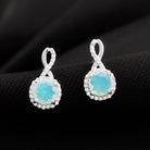 1.75 CT Classic Ethiopian Opal and Diamond Infinity Stud Earrings Ethiopian Opal - ( AAA ) - Quality - Rosec Jewels