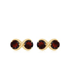 1.50 CT Simple Garnet Two Stone Infinity Stud Earrings Garnet - ( AAA ) - Quality - Rosec Jewels