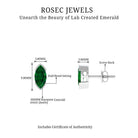 Marquise Cut Lab Grown Emerald Solitaire Stud Earrings Lab Created Emerald - ( AAAA ) - Quality - Rosec Jewels