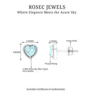 Heart Shape Sky Blue Topaz Solitaire Stud earrings with Twisted Rope Frame Sky Blue Topaz - ( AAA ) - Quality - Rosec Jewels