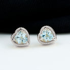 Heart Shape Sky Blue Topaz Solitaire Stud earrings with Twisted Rope Frame Sky Blue Topaz - ( AAA ) - Quality - Rosec Jewels