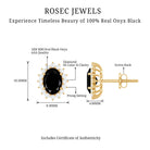 2.5 CT Oval Cut Black Onyx Classic Stud Earrings with Diamond Halo Black Onyx - ( AAA ) - Quality - Rosec Jewels