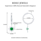 Milgrain Bezel Set Emerald Sunburst Hoop Drop Earrings Emerald - ( AAA ) - Quality - Rosec Jewels