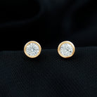 Rosec Jewels-Certified Moissanite Solitaire Stud Earrings in Bezel Setting