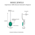 1.75 CT Classic Emerald J Hoop Drop Earrings with Diamond Emerald - ( AAA ) - Quality - Rosec Jewels