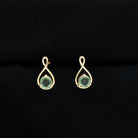 0.75 CT Green Sapphire Solitaire Infinity Stud Earrings in Gold Green Sapphire - ( AAA ) - Quality - Rosec Jewels