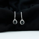 3.25 CT Black Onyx and Moissanite Bridal Teardrop Earrings in Silver Black Onyx - ( AAA ) - Quality 92.5 Sterling Silver - Rosec Jewels