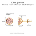 6 MM Morganite Solitaire Stud Earrings in Lotus Basket Setting Morganite - ( AAA ) - Quality - Rosec Jewels