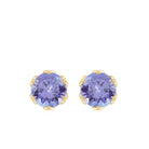 6 MM Round Cut Tanzanite Solitaire Stud Earrings for Women Tanzanite - ( AAA ) - Quality - Rosec Jewels