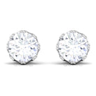 Designer Moissanite Solitaire Stud Earrings Moissanite - ( D-VS1 ) - Color and Clarity - Rosec Jewels