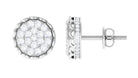 Rosec Jewels-Natural Diamond Cluster Stud Earrings with Screw Back