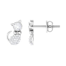 1/4 CT Diamond Cat Stud Earrings in Gold Diamond - ( HI-SI ) - Color and Clarity - Rosec Jewels