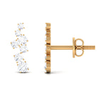 Natural Round Diamond Climber Earrings Diamond - ( HI-SI ) - Color and Clarity - Rosec Jewels