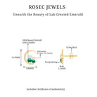 Rosec Jewels-Lab-Created Emerald and Moissanite Cat and Moon Stud Earrings