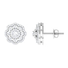 1 CT Flower Inspired Moissanite Statement Stud Earrings Moissanite - ( D-VS1 ) - Color and Clarity - Rosec Jewels