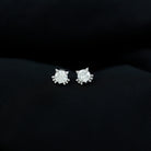 3/4 CT Solitaire Moissanite Cat Stud Earrings in Gold Moissanite - ( D-VS1 ) - Color and Clarity - Rosec Jewels