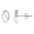 Certified Moissanite Petal Stud Earrings Moissanite - ( D-VS1 ) - Color and Clarity - Rosec Jewels