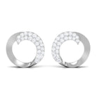 Minimal Moissanite Gold Open Circle Stud Earrings Moissanite - ( D-VS1 ) - Color and Clarity - Rosec Jewels