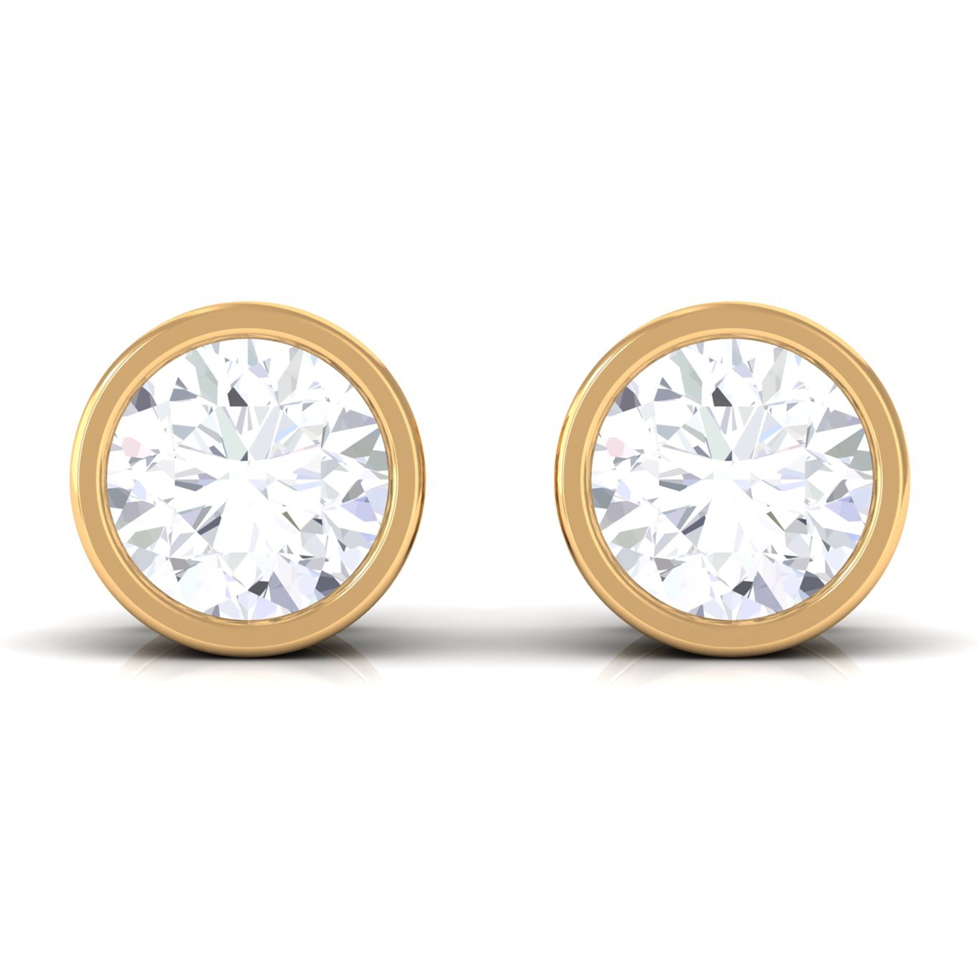 Simple Solitaire Stud Earrings with Lab Grown Diamond Lab Grown Diamond - ( EF-VS ) - Color and Clarity - Rosec Jewels