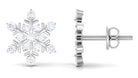 Rosec Jewels-Certified Diamond Snowflake Stud Earrings with Screw Back