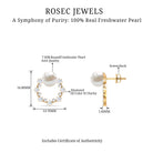 7.25 CT Freshwater Pearl and Diamond Open Circle Stud Earrings Freshwater Pearl - ( AAA ) - Quality - Rosec Jewels