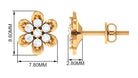 Rosec Jewels-Nature Inspired Flower Stud Earrings with Diamond