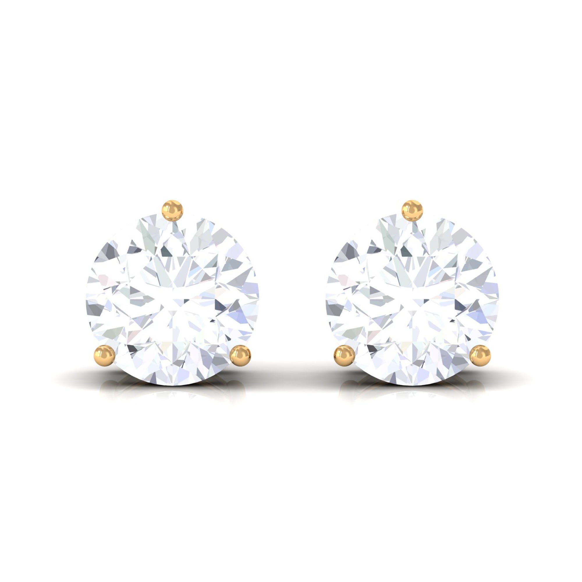 Minimal Round Moissanite Stud Earrings Moissanite - ( D-VS1 ) - Color and Clarity - Rosec Jewels