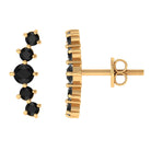 1/2 CT Gold Ear Cuff Earrings with Black Onyx Black Onyx - ( AAA ) - Quality - Rosec Jewels